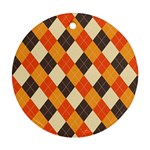 Halloween Argyle Pattern  Round Ornament (Two Sides)