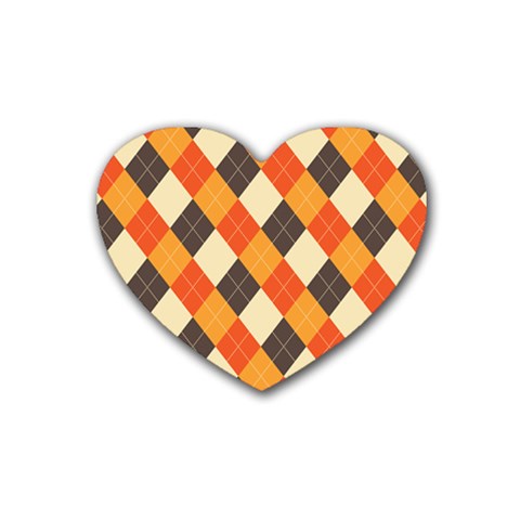 Halloween Argyle Pattern  Rubber Heart Coaster (4 pack) from ArtsNow.com Front