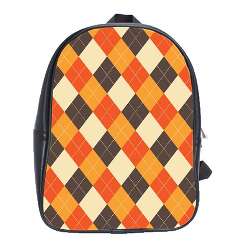 Halloween Argyle Pattern  School Bag (Large) from ArtsNow.com Front