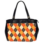 Halloween Argyle Pattern  Oversize Office Handbag (2 Sides)