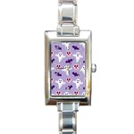 Boo crew halloween season Rectangle Italian Charm Watch