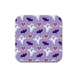 Boo crew halloween season Rubber Square Coaster (4 pack)