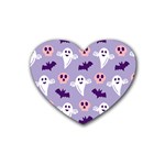 Boo crew halloween season Rubber Heart Coaster (4 pack)