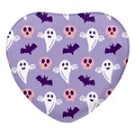 Boo crew halloween season Heart Glass Fridge Magnet (4 pack)