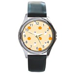 Pumpkin and boo crew halloween  Round Metal Watch