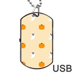 Pumpkin and boo crew halloween  Dog Tag USB Flash (One Side)