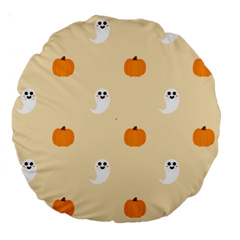 Pumpkin and boo crew halloween  Large 18  Premium Flano Round Cushions from ArtsNow.com Front