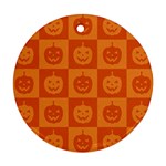 Seamless Halloween Pattern With Smiling Pumpkin 20240926 161520 0000 Ornament (Round)