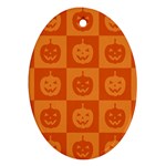 Seamless Halloween Pattern With Smiling Pumpkin 20240926 161520 0000 Ornament (Oval)