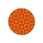 Seamless Halloween Pattern With Smiling Pumpkin 20240926 161520 0000 Rubber Coaster (Round)