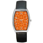 Seamless Halloween Pattern With Smiling Pumpkin 20240926 161520 0000 Barrel Style Metal Watch