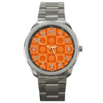 Seamless Halloween Pattern With Smiling Pumpkin 20240926 161520 0000 Sport Metal Watch