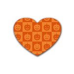 Seamless Halloween Pattern With Smiling Pumpkin 20240926 161520 0000 Rubber Coaster (Heart)