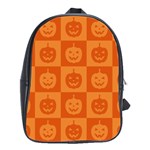 Seamless Halloween Pattern With Smiling Pumpkin 20240926 161520 0000 School Bag (Large)