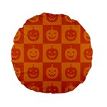 Seamless Halloween Pattern With Smiling Pumpkin 20240926 161520 0000 Standard 15  Premium Round Cushions