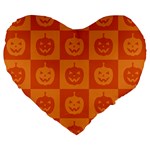 Seamless Halloween Pattern With Smiling Pumpkin 20240926 161520 0000 Large 19  Premium Heart Shape Cushions