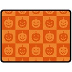 Seamless Halloween Pattern With Smiling Pumpkin 20240926 161520 0000 Two Sides Fleece Blanket (Large)