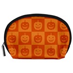 Seamless Halloween Pattern With Smiling Pumpkin 20240926 161520 0000 Accessory Pouch (Large)