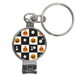 Seamless Halloween Pattern With Smiling Pumpkin 20240926 161714 0000 Nail Clippers Key Chain