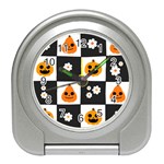 Seamless Halloween Pattern With Smiling Pumpkin 20240926 161714 0000 Travel Alarm Clock