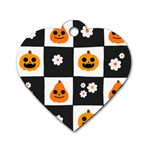 Seamless Halloween Pattern With Smiling Pumpkin 20240926 161714 0000 Dog Tag Heart (Two Sides)