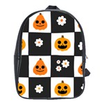 Seamless Halloween Pattern With Smiling Pumpkin 20240926 161714 0000 School Bag (Large)