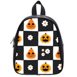 Seamless Halloween Pattern With Smiling Pumpkin 20240926 161714 0000 School Bag (Small)