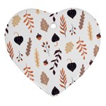 Autumn Seamless Leaves Pattern  Ornament (Heart)