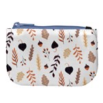 Autumn Seamless Leaves Pattern  Large Coin Purse