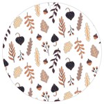 Autumn Seamless Leaves Pattern  UV Print Acrylic Ornament Round