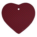 Brown Red Dot Pattern Heart Ornament (Two Sides)