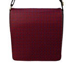 Brown Red Dot Pattern Flap Closure Messenger Bag (L)