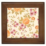 Peony Flower Pattern Background Framed Tile