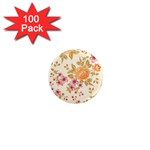 Peony Flower Pattern Background 1  Mini Magnets (100 pack) 