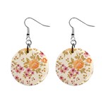 Peony Flower Pattern Background Mini Button Earrings