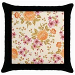 Peony Flower Pattern Background Throw Pillow Case (Black)