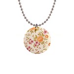 Peony Flower Pattern Background 1  Button Necklace