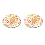 Peony Flower Pattern Background Cufflinks (Oval)