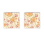 Peony Flower Pattern Background Cufflinks (Square)