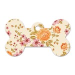 Peony Flower Pattern Background Dog Tag Bone (One Side)