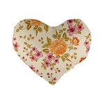 Peony Flower Pattern Background Standard 16  Premium Flano Heart Shape Cushions