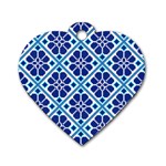 Illustration Of Ukrainian Folk Seamless Pattern Ornament Ethnic Ornament Dog Tag Heart (One Side)