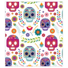 Mexican Floral With Skull Seamless Pattern Drawstring Pouch (Medium) from ArtsNow.com Front