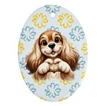 dog love Oval Ornament (Two Sides)