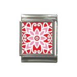 A Red And White Pattern With A Flower On It Italian Charm (13mm)