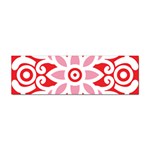 A Red And White Pattern With A Flower On It Sticker (Bumper)