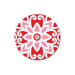 A Red And White Pattern With A Flower On It Magnet 3  (Round)