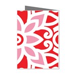 A Red And White Pattern With A Flower On It Mini Greeting Cards (Pkg of 8)