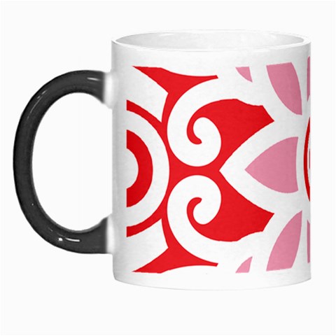 A Red And White Pattern With A Flower On It Morph Mug from ArtsNow.com Left