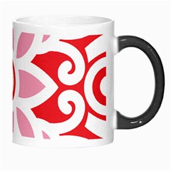 A Red And White Pattern With A Flower On It Morph Mug from ArtsNow.com Right